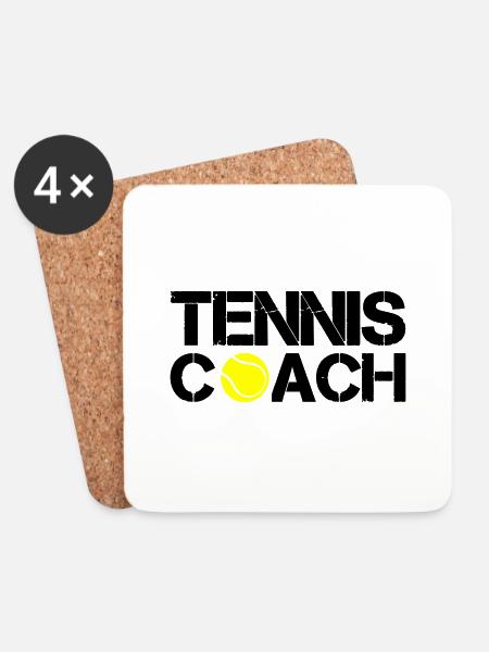 tennis coach - Untersetzer (4er-Set) - Weiß