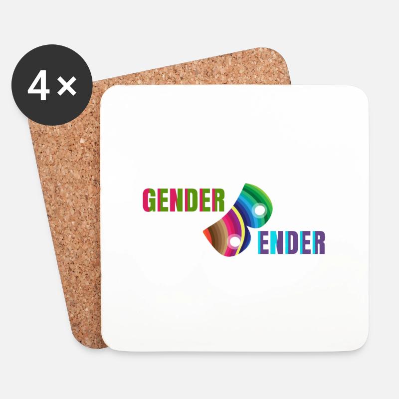 Gender-Bender hat den Regenbogen gefunden - Untersetzer (4er-Set) - Weiß