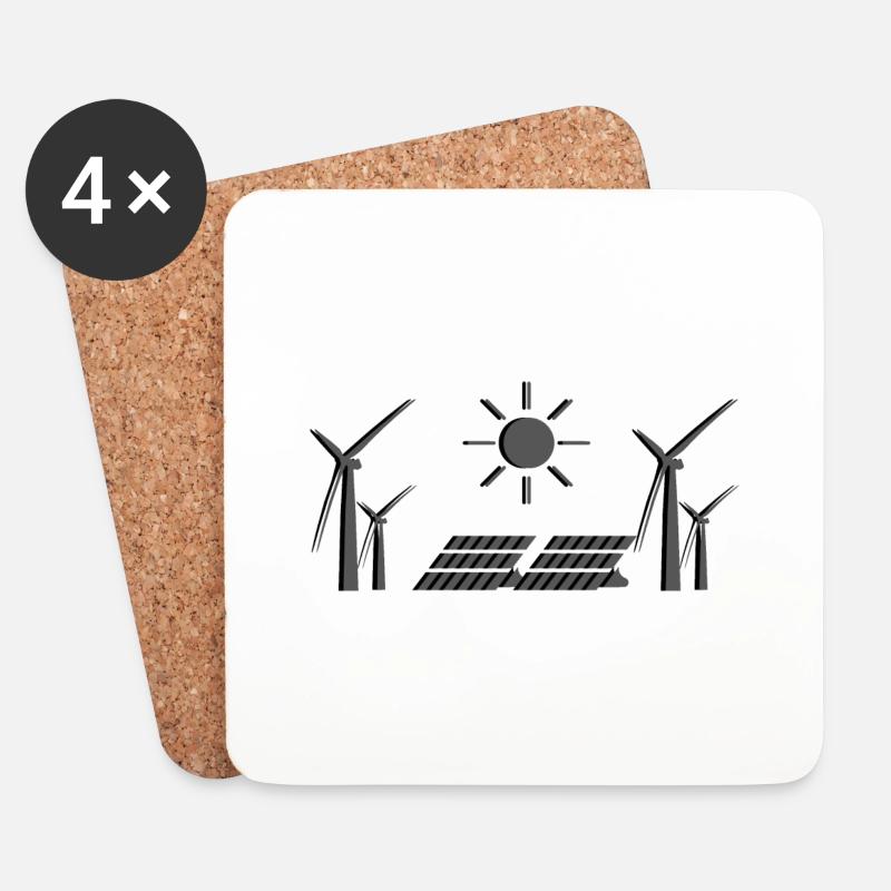 Erneuerbare Energie - Tag der Erde - ApriNoeScor - Untersetzer (4er-Set) - Weiß