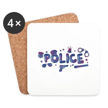 Police - Untersetzer (4er-Set) - Weiß - Vorne