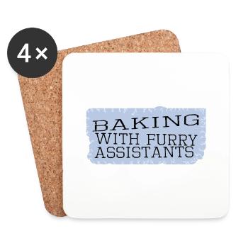 Animaux amusants Idées de pâtisserie Faune - Dessous de verre (lot de 4) - blanc - Devant