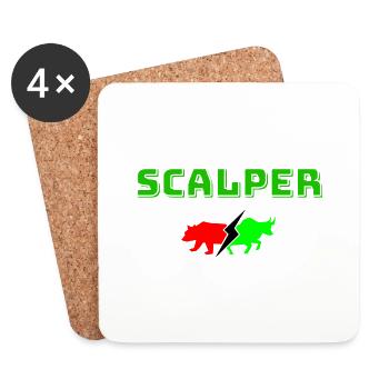 Scalper Trader Geschenkidee online T-Shirt shoppen - Untersetzer (4er-Set) - Weiß - Vorne