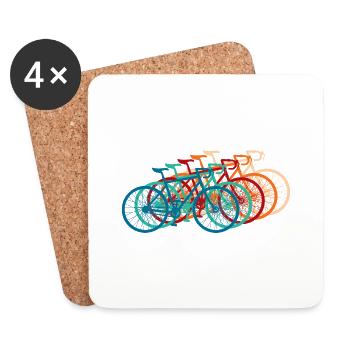 Fahrrad Rennrad Vintage Retro - Untersetzer (4er-Set) - Weiß - Vorne