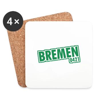 Bremen - 0421 - Area Code - Coasters (set of 4) - white - Front