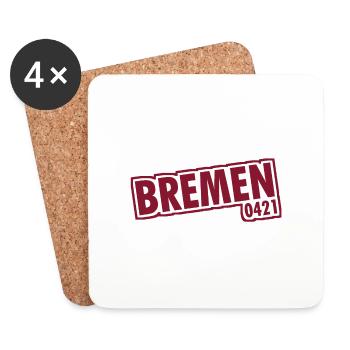 Brême - 0421 - Indicatif régional - Dessous de verre (lot de 4) - blanc - Devant