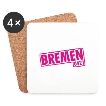 Brême - 0421 - Indicatif Régional - Dessous de verre (lot de 4) - blanc - Devant