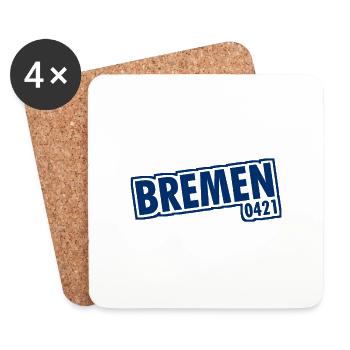 Brême - 0421 - Indicatif régional - Dessous de verre (lot de 4) - blanc - Devant