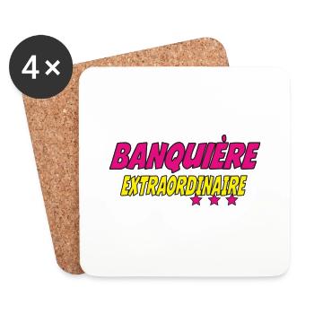 Banquière EXTRAORDINAIRE - Dessous de verre (lot de 4) - blanc - Devant