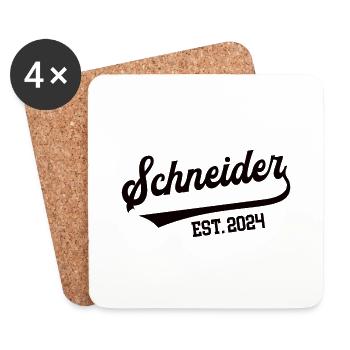 Schneider 2024 Beruf Schneiderei Meister Lehre - Untersetzer (4er-Set) - Weiß - Vorne