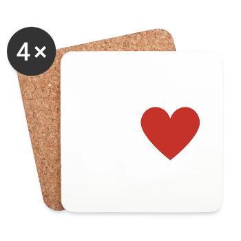 Roter Herz-Buchstabe - Untersetzer (4er-Set) - Weiß - Vorne