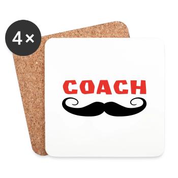 COACH Schnurrbart - Untersetzer (4er-Set) - Weiß - Vorne