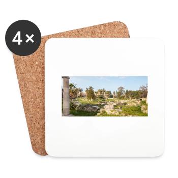 ruines de l’ancienne agora de Kos dans la ville de Kos Kos - Dessous de verre (lot de 4) - blanc - Devant