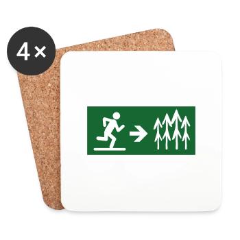 exit to the forest - Coasters (set of 4) - white - Front