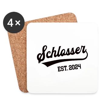 Schlosser 2024 Beruf Schlosserei Metallbau Lehre - Untersetzer (4er-Set) - Weiß - Vorne