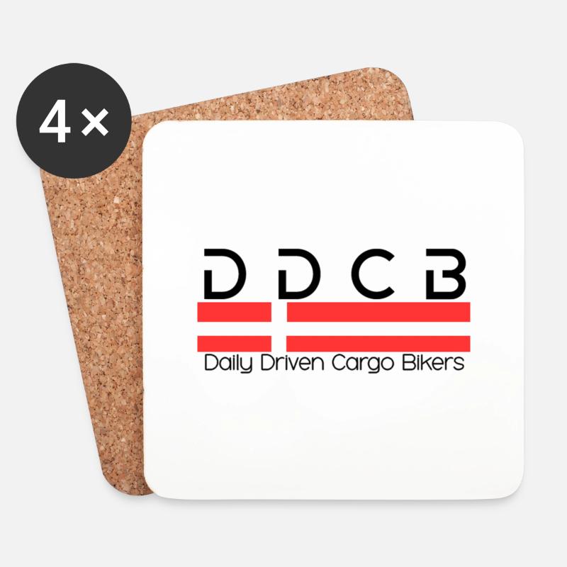 DDCB mit dänischer Flagge - Untersetzer (4er-Set) - Weiß