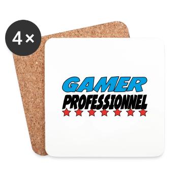 GAMER PROFESSIONNEL - Dessous de verre (lot de 4) - blanc - Devant