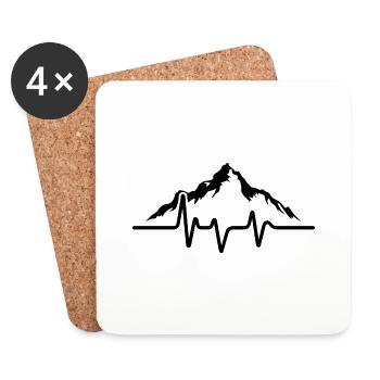 Mountains heartbeat - Coasters (set of 4) - white - Front