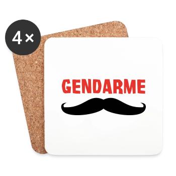GENDARME - Dessous de verre (lot de 4) - blanc - Devant