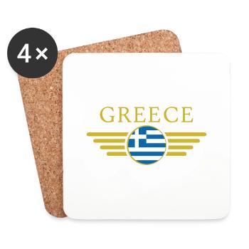 J’aime la Grèce, Style Design T-Shirt - Dessous de verre (lot de 4) - blanc - Devant