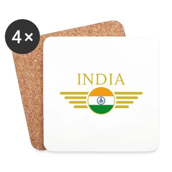 Ich liebe Indien, Stil Design T-Shirt - Untersetzer (4er-Set) - Weiß - Vorne