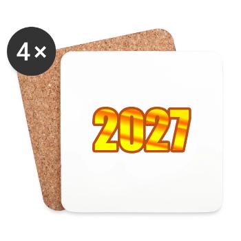 Année 2027 - Dessous de verre (lot de 4) - blanc - Devant