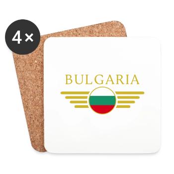 Ich liebe Bulgarien, Stil Design T-Shirt, Kleidung - Untersetzer (4er-Set) - Weiß - Vorne