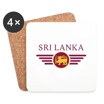 J’aime le Sri Lanka, T-shirt design de style élégance - Dessous de verre (lot de 4) - blanc - Devant
