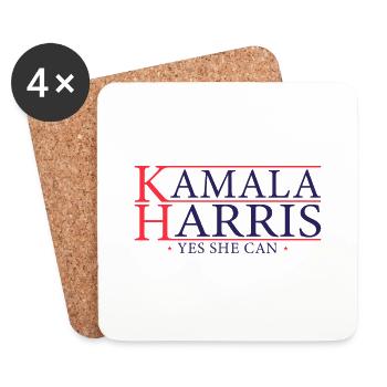Kamala Yes She Can 2024 - Kamala For President - Coasters (set of 4) - white - Front