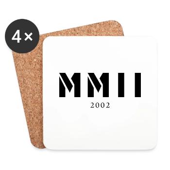 Roman numeral year of birth Made in 2002 - Coasters (set of 4) - white - Front