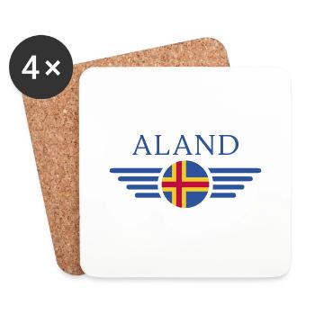 Ich liebe Åland, Eleganz Stil Design T-Shirt - Untersetzer (4er-Set) - Weiß - Vorne