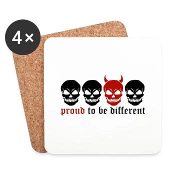 DIFFERENT SKULL - 2C - Untersetzer (4er-Set) - Weiß - Vorne