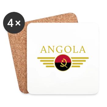 J’aime l’Angola, T-shirt design de style élégance - Dessous de verre (lot de 4) - blanc - Devant