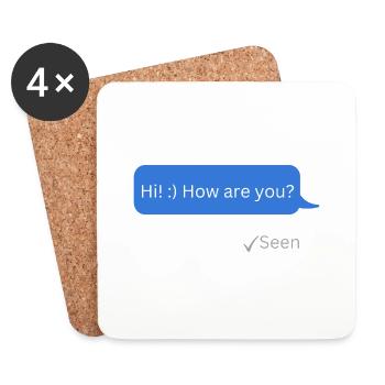 Hi! How are you? - Coasters (set of 4) - white - Front