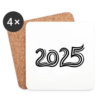 2025 - Dessous de verre (lot de 4) - blanc - Devant