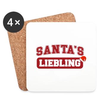 Santa's Liebling Weihnachtsgeschenk Weihnachtsoutf - Untersetzer (4er-Set) - Weiß - Vorne