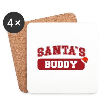 Cadeau de Noël du copain du Père Noël Tenue de Noël - Dessous de verre (lot de 4) - blanc - Devant