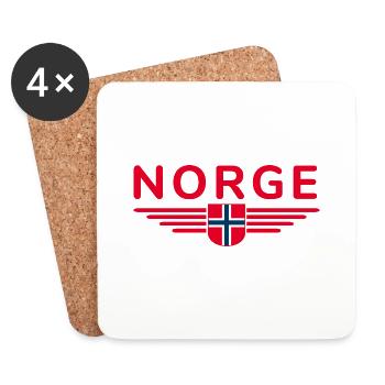 Ich liebe Norwegen Design T-Shirt Outfit - Untersetzer (4er-Set) - Weiß - Vorne