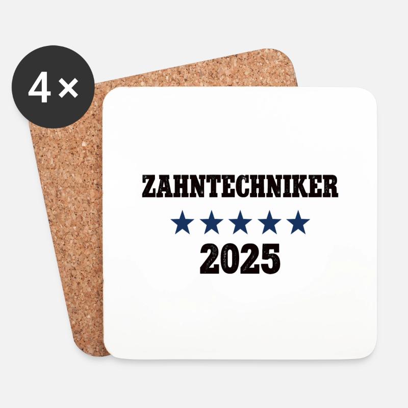 Zahntechniker 2025 Beruf Zahntechnik Lehre - Untersetzer (4er-Set) - Weiß