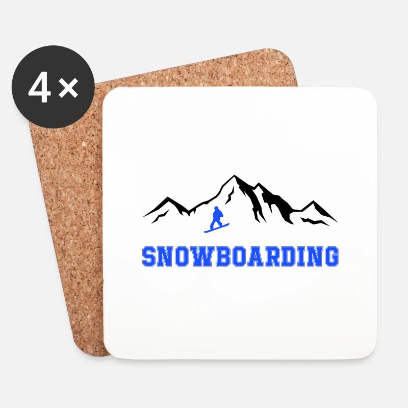 Snowboarding - Untersetzer (4er-Set) - Weiß
