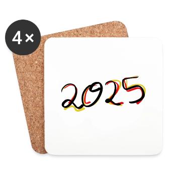 Geburtsjahr Geburtstag Born In - Made in 2025 - Untersetzer (4er-Set) - Weiß - Vorne