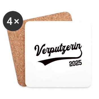 Verputzerin 2025 Beruf Stuckateurin Ausbildung Job - Untersetzer (4er-Set) - Weiß - Vorne