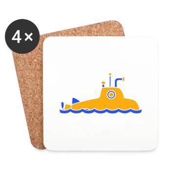 Plongée de surface sous-marine - Dessous de verre (lot de 4) - blanc - Devant