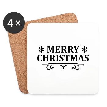 Merry Christmas Vintage - Coasters (set of 4) - white - Front