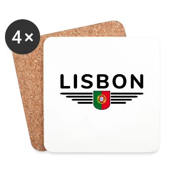 Lissabon Fan-T-Shirt für Portugal-Liebhaber - Untersetzer (4er-Set) - Weiß - Vorne