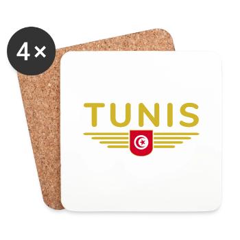 Tunis Design – Pour les amoureux de la capitale - Dessous de verre (lot de 4) - blanc - Devant
