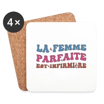La femme parfaite est infirmière - Dessous de verre (lot de 4) - blanc - Devant