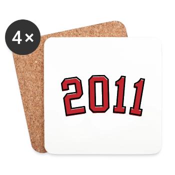 Année de naissance sport 2011 - Dessous de verre (lot de 4) - blanc - Devant