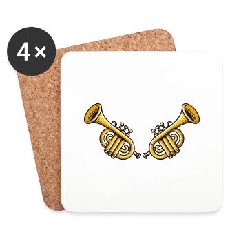 trumpet 2 - Coasters (set of 4) - white - Front