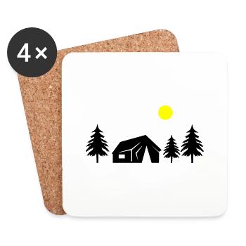 hütte im wald - Untersetzer (4er-Set) - Weiß - Vorne