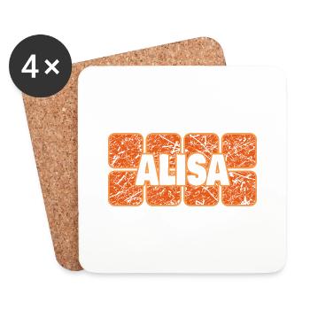 Vorname Alisa - Untersetzer (4er-Set) - Weiß - Vorne